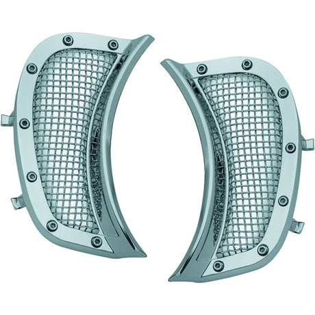 Kuryakyn Mesh Headlight Vent Accent For Harley-Davidson Chrome - Driven Powersports