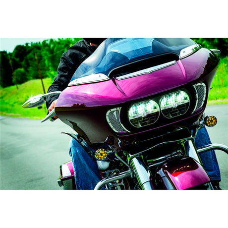Kuryakyn Mesh Headlight Vent Accent For Harley-Davidson Chrome - Driven Powersports