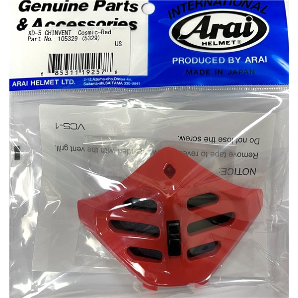 Arai XD-5 Chin Vent Red - Driven Powersports