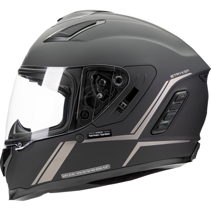 SENA STRYKER SMART HELMET FULL-FACE DOT Matte Black Front - Driven Powersports