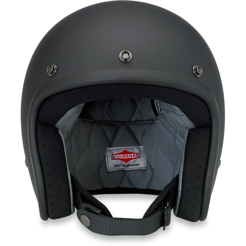 BILTWELL HELMET BONANZA Flat Black Front - Driven Powersports
