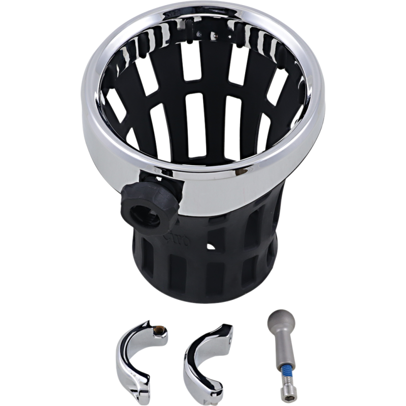 CIRO LLC Big Ass Drink Holder, Chrome, 1 1/4" Clamp, Chrome Front - Driven Powersports