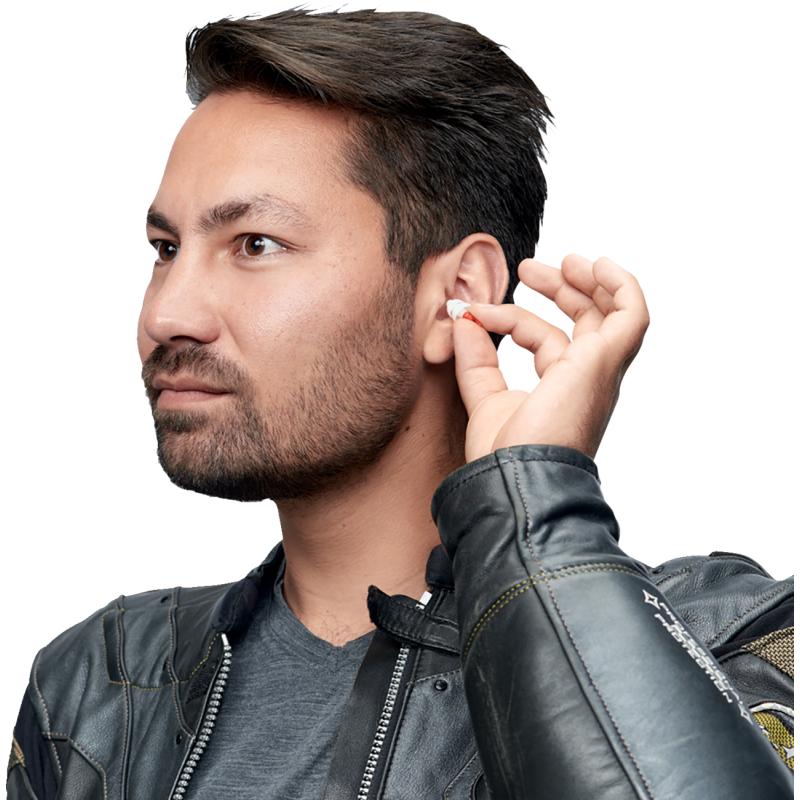 ALPINE HEARING PROTECTION EARPLUGS MOTOSAFE PRO MINIGRIP Application Shot - Driven Powersports