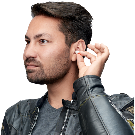 ALPINE HEARING PROTECTION EARPLUGS MOTOSAFE PRO MINIGRIP Application Shot - Driven Powersports