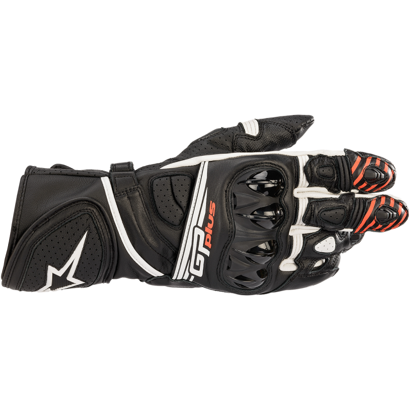 ALPINESTARS GLOVE GP PLUS Rv2 Black/White Front - Driven Powersports