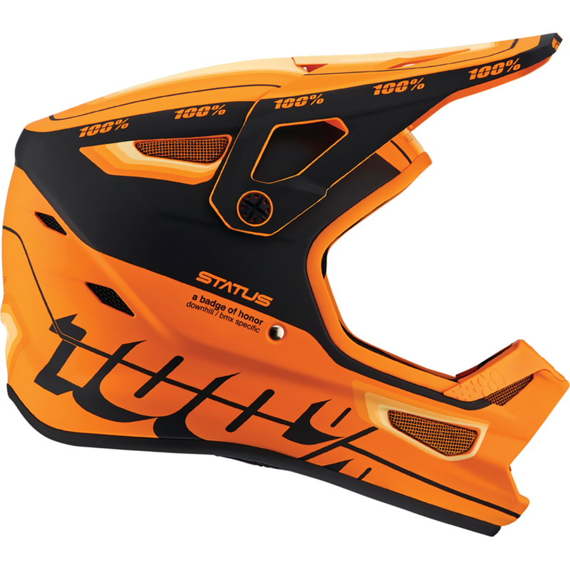 100% STATUS HELMET Topenga Orange/Black Front - Driven Powersports