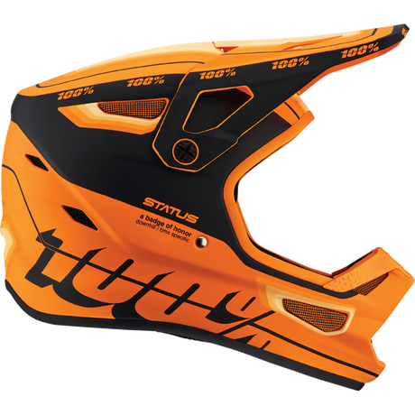 100% STATUS HELMET Topenga Orange/Black Front - Driven Powersports
