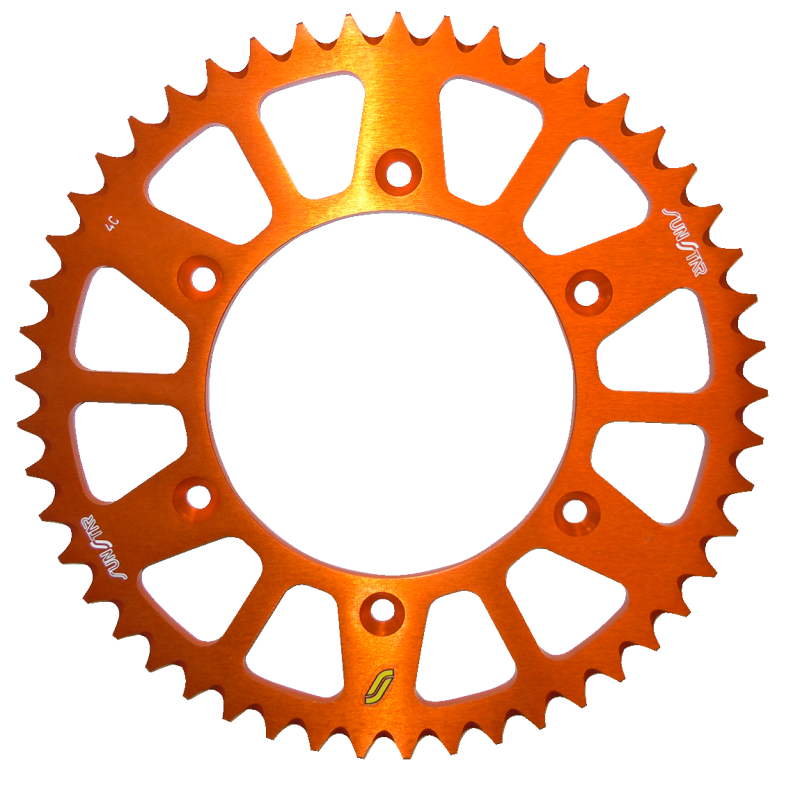 SUNSTAR SPROCKETS 520-48T ALUMINUM REAR SPROCKET Orange Front - Driven Powersports