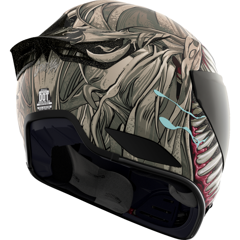 ICON HELMET DOMN GRAND MAW Gray Right Side - Driven Powersports