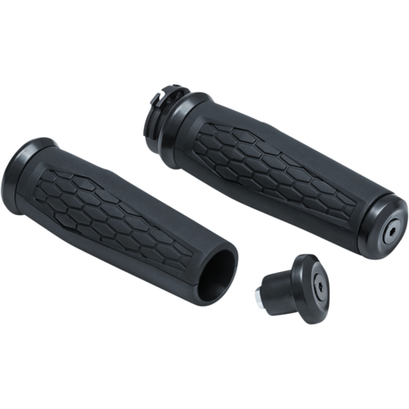 KURYAKYN 96-19 MODELS W/CABLES HEX GRIPS PN 5921 Steel/Black Front - Driven Powersports