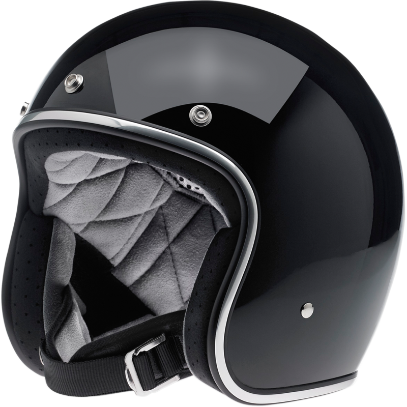 BILTWELL HELMET BONANZA Gloss Black 3/4 Front - Driven Powersports