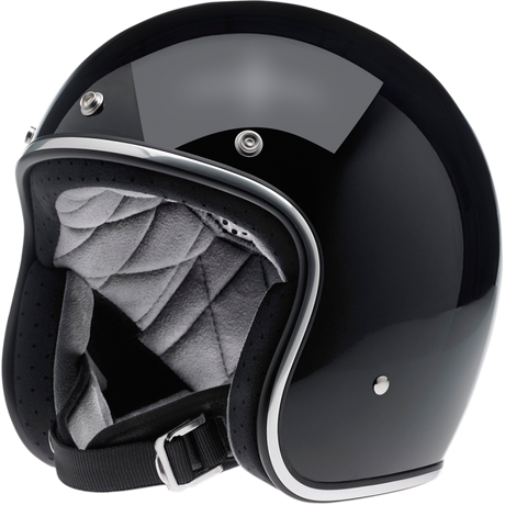 BILTWELL HELMET BONANZA Gloss Black 3/4 Front - Driven Powersports