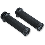 KURYAKYN RIOT GRIPS 82-19 CABLE THROTTLE, ST/ PN 3582 Black Front - Driven Powersports