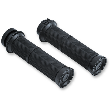 KURYAKYN RIOT GRIPS 82-19 CABLE THROTTLE, ST/ PN 3582 Black Front - Driven Powersports