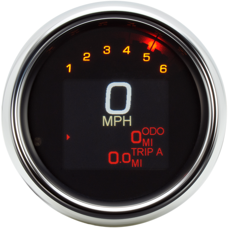 DAKOTA DIGITAL 11-19 S/TAILS 3-MLX GAUGE 3-3/8" Chrome Bezel Front - Driven Powersports