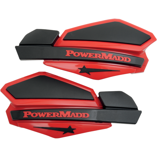 POWERMADD STAR SERIES HANDGUARDS Red/Black Front - Driven Powersports
