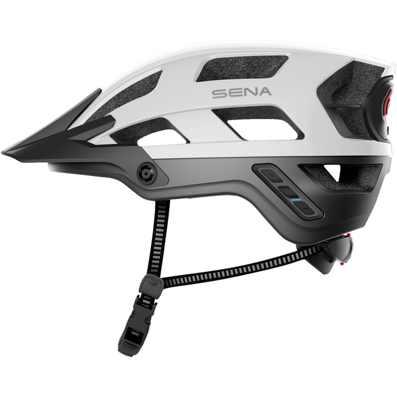 SENA M1 EVO SENA MTB HELMET Matte White Left Side - Driven Powersports