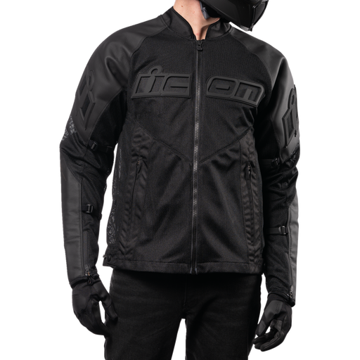 ICON JKT MESH F LTHR CE Front - Driven Powersports