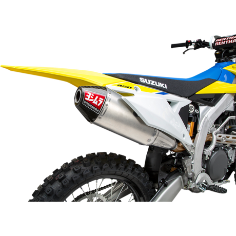 YOSHIMURA 18-23 RMZ450 SIGN RS-4 SO SS/AL/CF Application Shot - Driven Powersports
