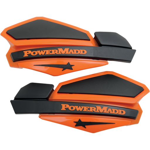 POWERMADD STAR SERIES HANDGUARDS Orange/Black Front - Driven Powersports