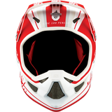100% STATUS HELMET Topenga Red/White Front - Driven Powersports