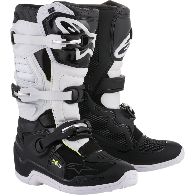 ALPINESTARS BOOT 4W TECH 3 Black/White 3/4 Front - Driven Powersports