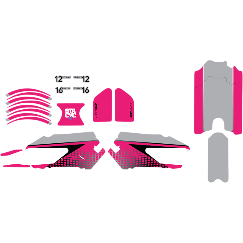 D'COR VISUALS GRAPHIC KIT STACYC Pink Front - Driven Powersports