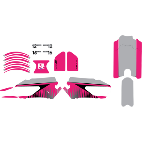 D'COR VISUALS GRAPHIC KIT STACYC Pink Front - Driven Powersports