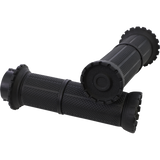 KURYAKYN RIOT GRIPS 82-19 CABLE THROTTLE, ST/ PN 3582 Black Front - Driven Powersports