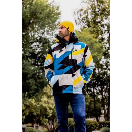 THOR JACKET TOUR BRAVE Blue/Yellow Lifestyle - Driven Powersports