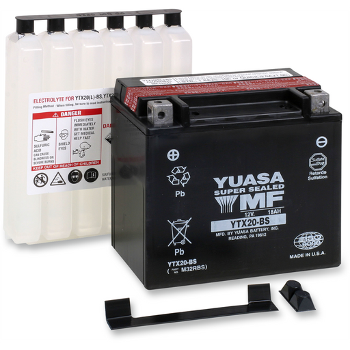 YUASA YTX20-BS W/ACID PACK 3/4 Front - Driven Powersports