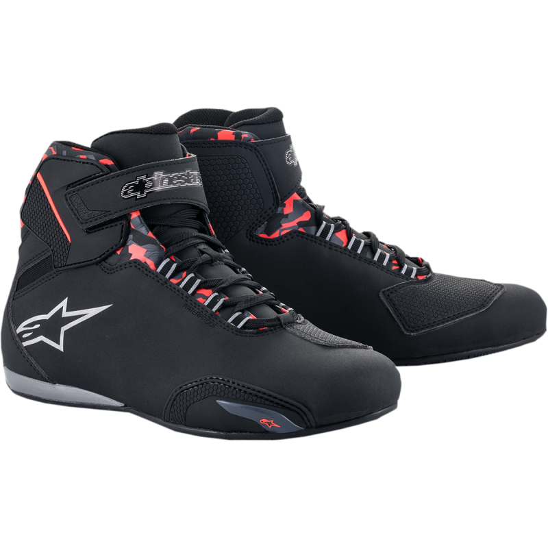 ALPINESTARS SHOE SEKTOR WP Black/Dark Gray/Fluo Red Front - Driven Powersports