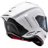ALPINESTARS S-R10 SOLID HELMET WHT GLS/BLK Mint Back - Driven Powersports