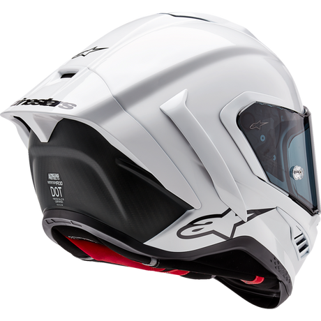 ALPINESTARS S-R10 SOLID HELMET WHT GLS/BLK Mint Back - Driven Powersports