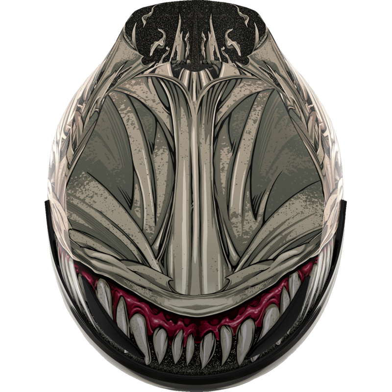 ICON HELMET DOMN GRAND MAW Gray Top - Driven Powersports