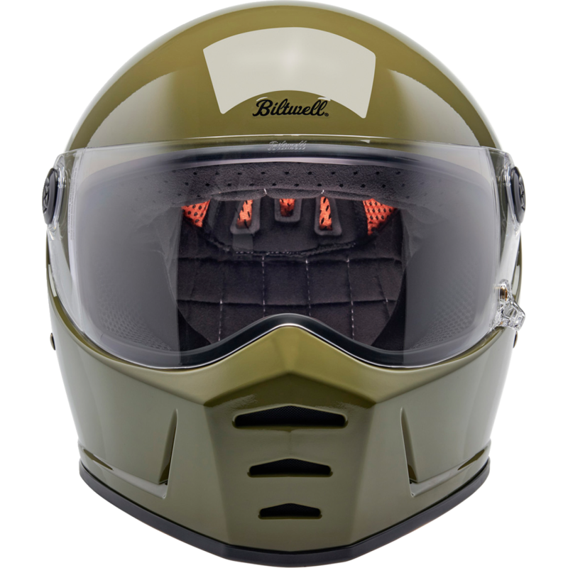 BILTWELL LANE SPLITTER ECE 22.06 Olive Green Front - Driven Powersports