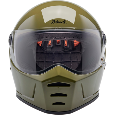 BILTWELL LANE SPLITTER ECE 22.06 Olive Green Front - Driven Powersports