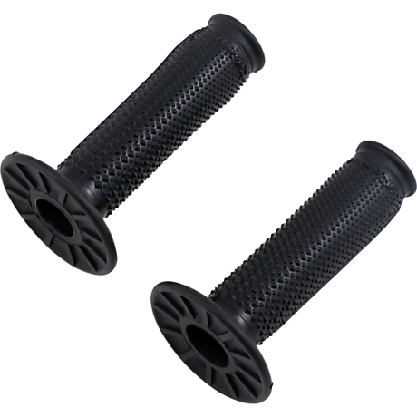 RENTHAL ULTRA TACKY HALF WAFFLE GRIPS DUAL COMPOUND TAPERED ON BK Black Front - Driven Powersports