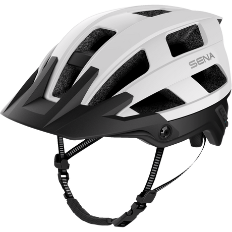 SENA M1 EVO SENA MTB HELMET Matte White Front - Driven Powersports