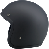 BILTWELL HELMET BONANZA Flat Black Left Side - Driven Powersports