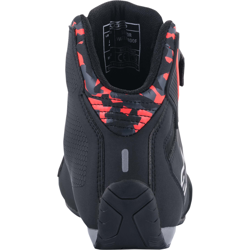 ALPINESTARS SHOE SEKTOR WP Black/Dark Gray/Fluo Red Back - Driven Powersports