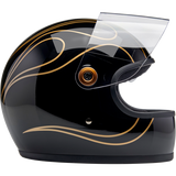 BILTWELL HELMET GRINGO S Black Flame Right Side - Driven Powersports