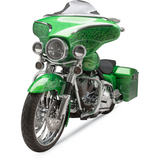 KLOCK WERKS 96-13 FLHT 6.5" FLARE W/SHIELD Dark Smoke Application Shot - Driven Powersports