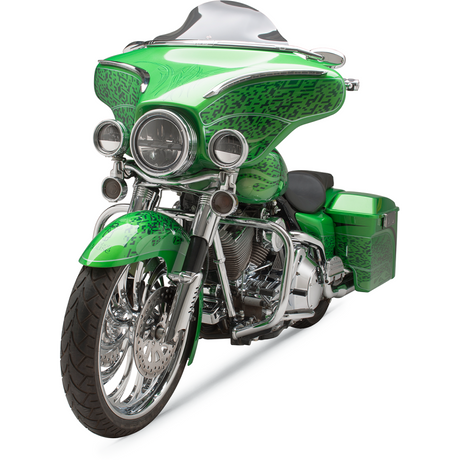 KLOCK WERKS 96-13 FLHT 6.5" FLARE W/SHIELD Dark Smoke Application Shot - Driven Powersports