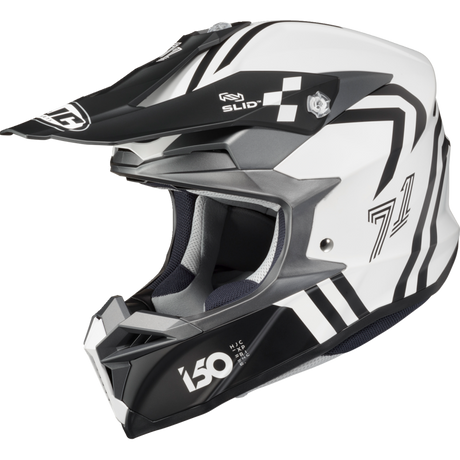 HJC i50 HEX Semi Flat White/Black Front - Driven Powersports