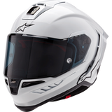 ALPINESTARS S-R10 SOLID HELMET WHT GLS/BLK Mint Front - Driven Powersports