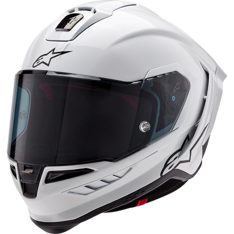 ALPINESTARS S-R10 SOLID HELMET WHT GLS/BLK Mint Front - Driven Powersports