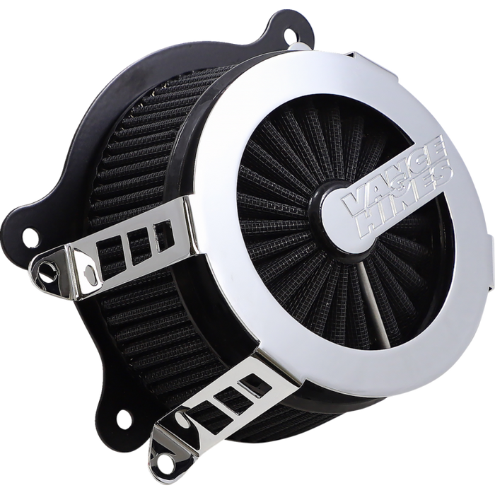 VANCE & HINES AIR CLEANER V02 CAGE Flat Chrome Front - Driven Powersports