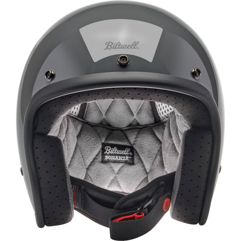BILTWELL HELMET BONANZA Gloss Grey Front - Driven Powersports