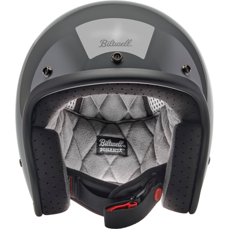BILTWELL HELMET BONANZA Gloss Grey Front - Driven Powersports